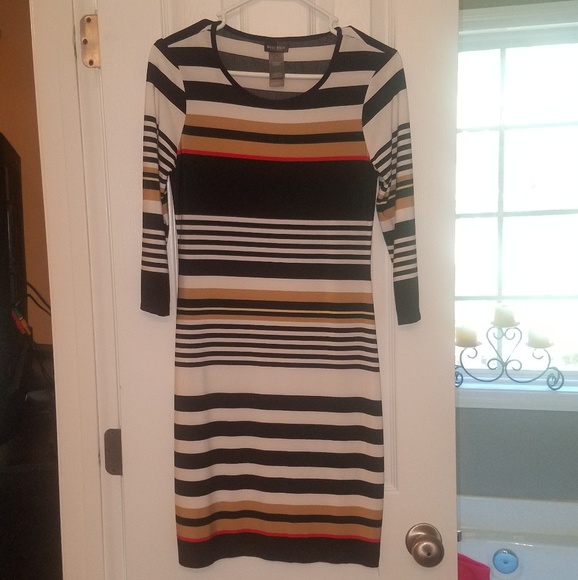 Bisou Bisou Striped Sheath Dress. Size 4. - Picture 6 of 8